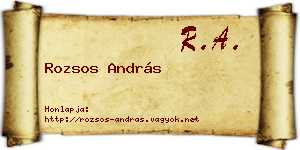 Rozsos András névjegykártya