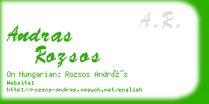 andras rozsos business card